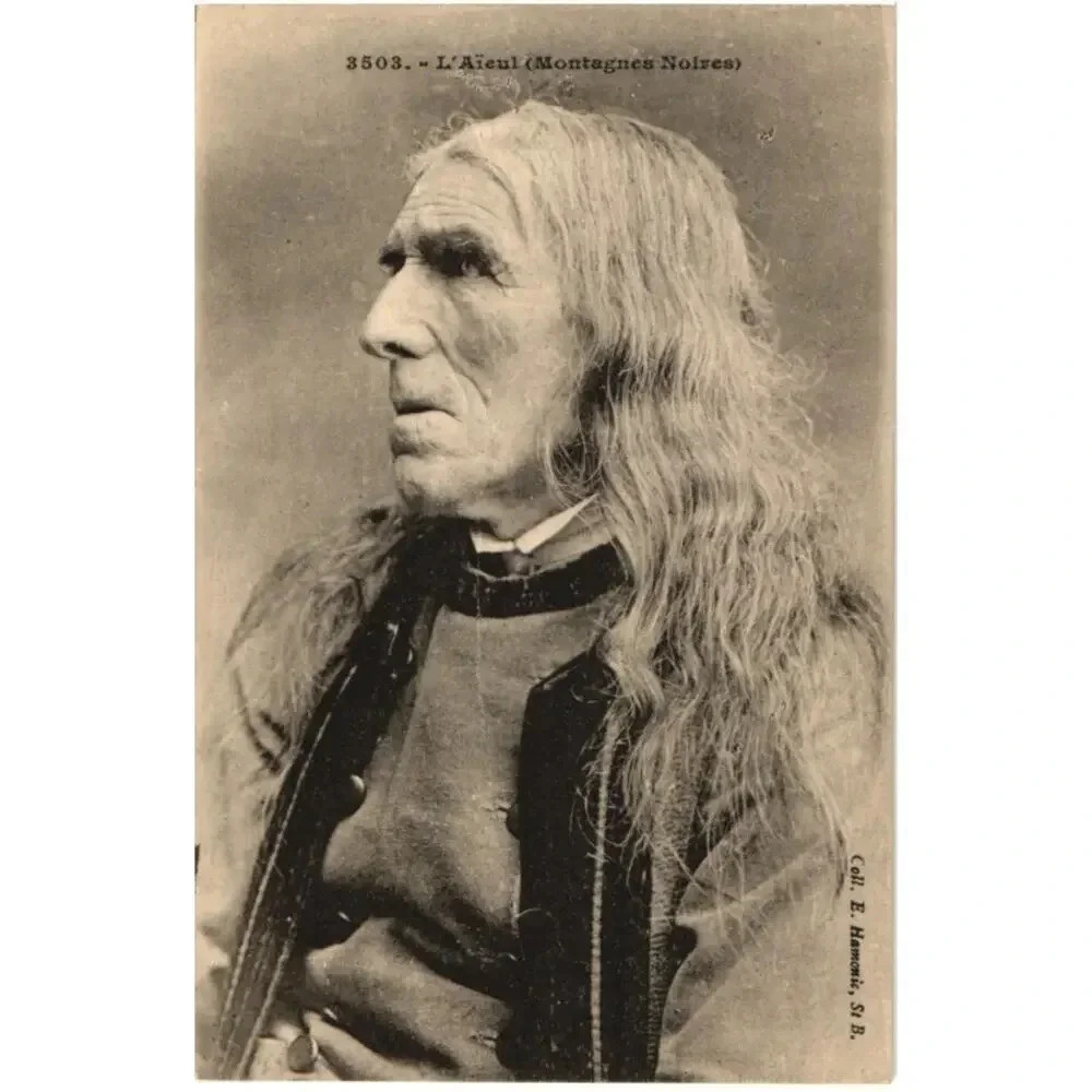 3503- L' Aieul (Montagnes Noires) France, Old Man with Long Hair Postcard
